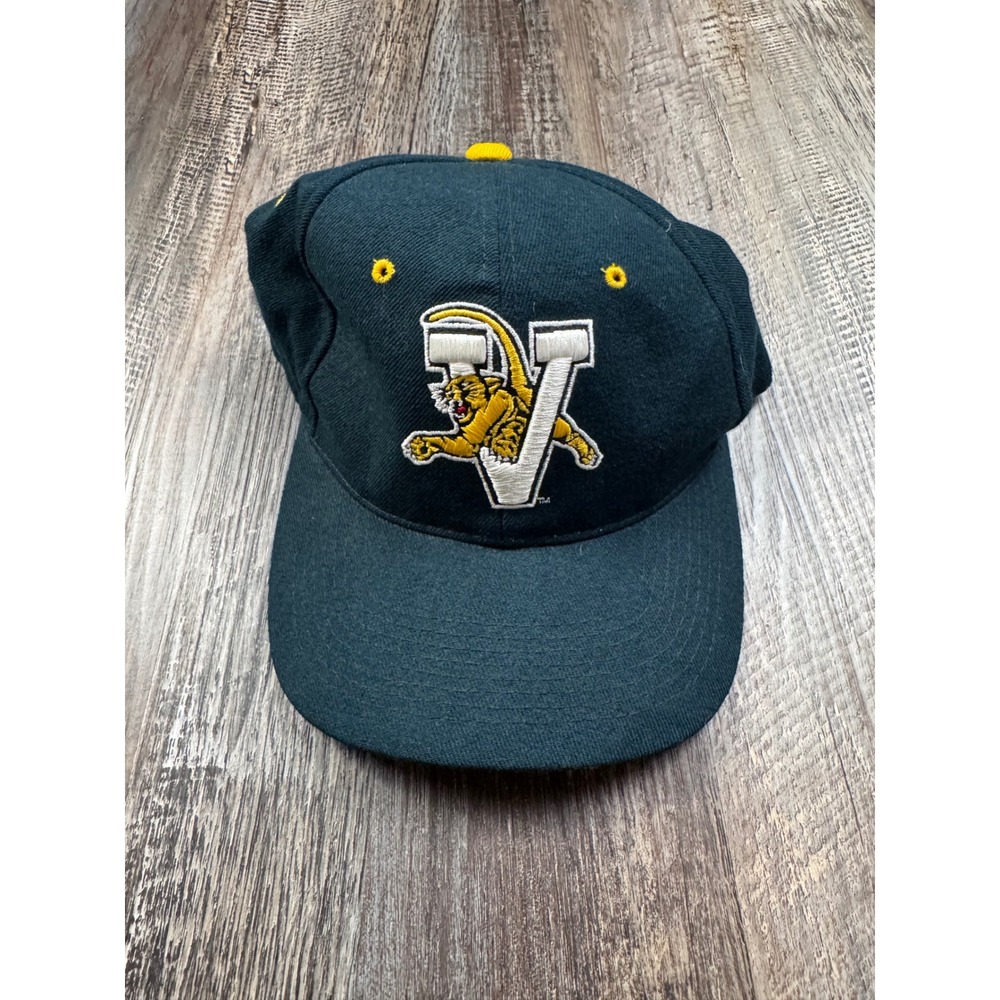 Zephyr Vermont Catamounts Hat Mens 7 1/4 Green Wool Fitted Baseball Cap UVM Vtg